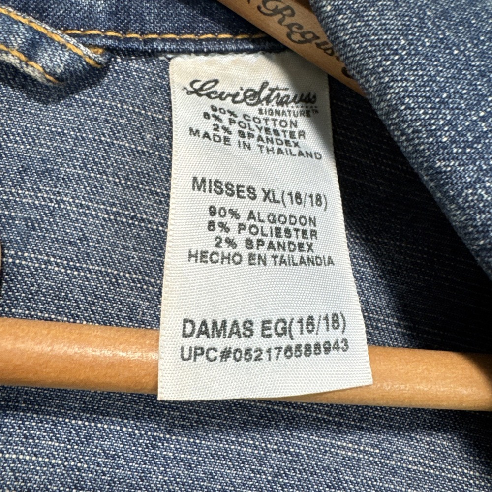 Levi Strauss Signature Denim Trucker Jacket Kids XL 16/18 Blue Stretch Cotton - Picture 5 of 9